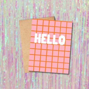 Tarjeta de saludo, solo porque sí, para decir hola, linda papelería