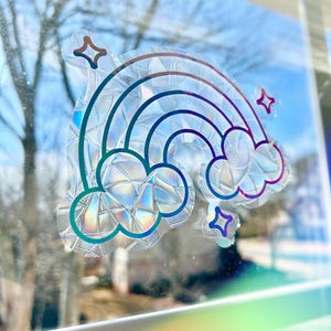 Fensterbild Regenbogen Suncatcher, abnehmbares Fensterbild, Regenbögen, Fensterbild Regenbogen, abnehmbar und neu positionierbar