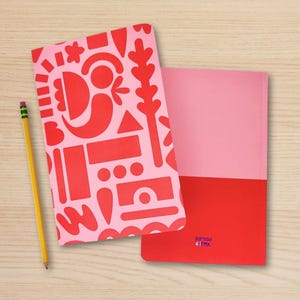 Pink and Red Notebook, Soft Cover Journal, Dot Grid Notebook, Bullet Notebook, Sketchbook, Diary