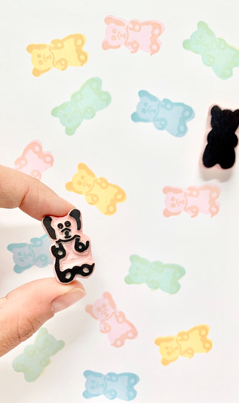 Candy stamps Fun Whimsical Rubber stamps Gummy Bear stamp set Set of two