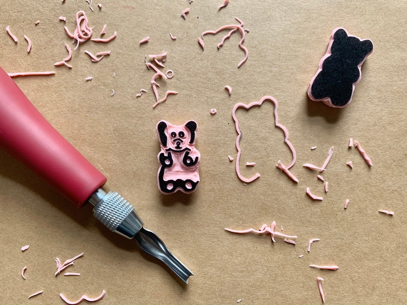 Candy stamps Fun Whimsical Rubber stamps Gummy Bear stamp set Set of two