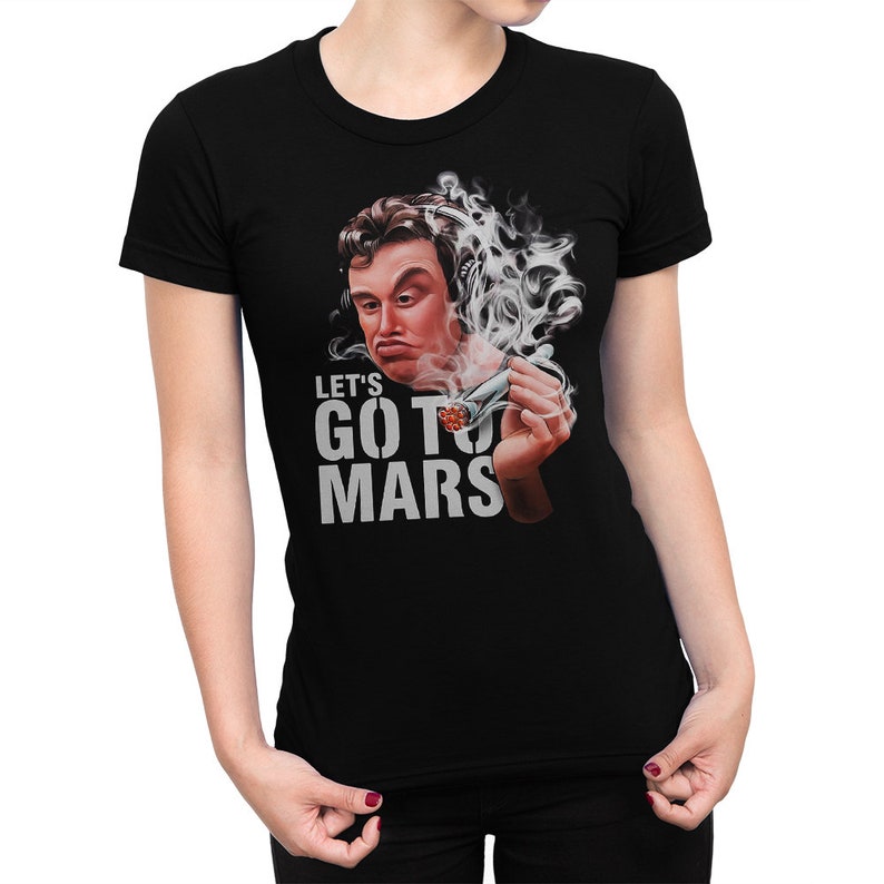 Lets Go to Mars Elon Musk T-Shirt Elon Musk Smoking Weed Meme image 2.