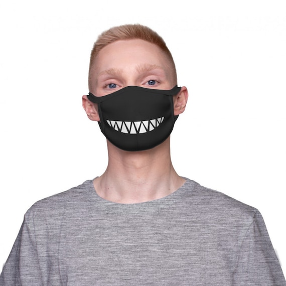 Sharp Teeth Halloween Face Mask Reusable Washable Very Etsy