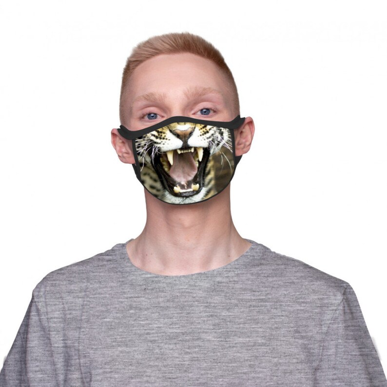 Leopard Face Fashion Mask Animal Print Mask Reusable Etsy