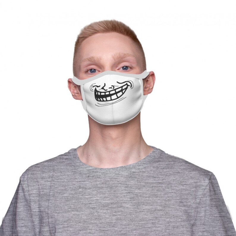 Troll Face Funny Fashion Mask Trollface Meme Mask 100 Etsy