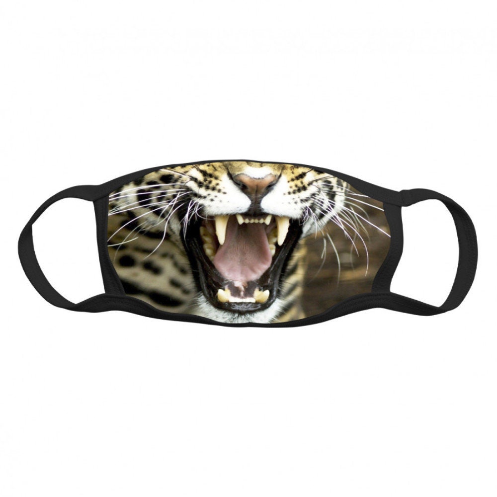 Leopard Face Fashion Mask Animal Print Mask Reusable Etsy