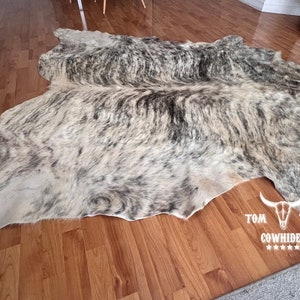 GRAY EXOTIC!  Large ! New Cowhide Rug natural hair on - 6X6 ft size