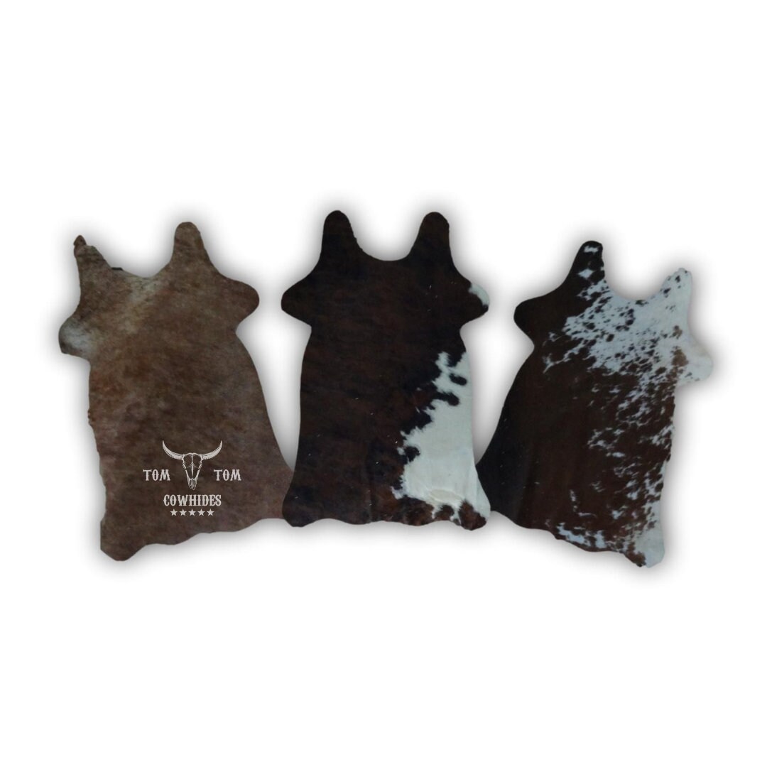 Mini Cowhide Rug Cowhide Rug Mini Calfskin Set of 3 Approximate Size 3x2 Natural Leather ...