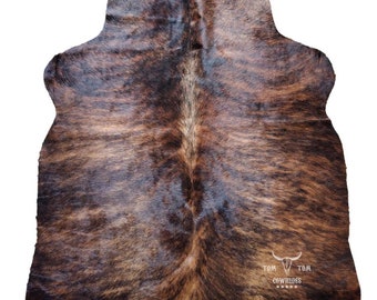 Cowhide Rug Small 4x3,5 Brindle Dark Natural Leather
