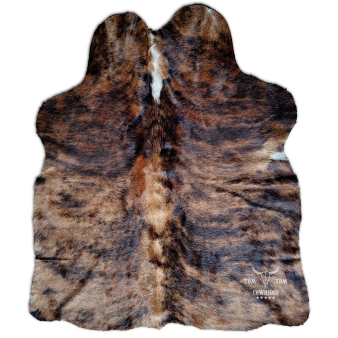 Mini Cowhide Rug Mini Cowhide Rug Leather Brindle White Spine - Etsy