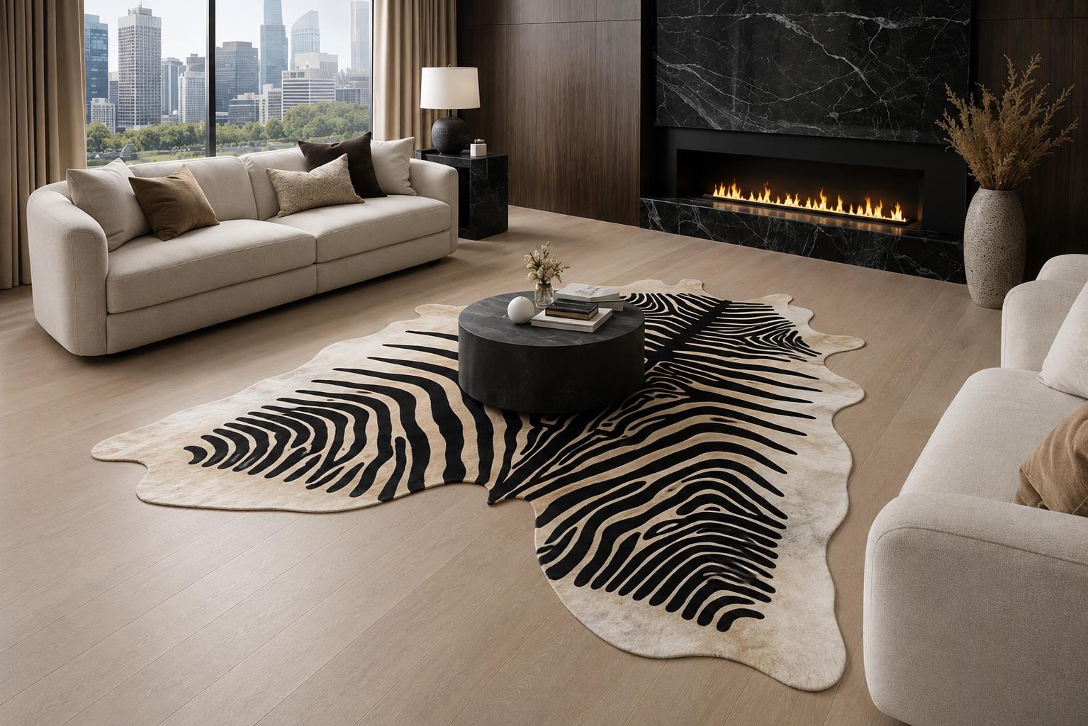 Ex Large Zebra Rug Cowhide Rug Huge Zebra Print Leather Rug 6x6 Ft - Etsy