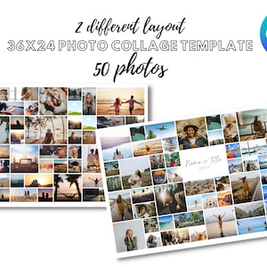 36x24 landscape Photo Collage Canva Template for 50 photos