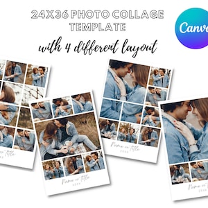 24x36 Photo Collage Canva Template with 4 layouts