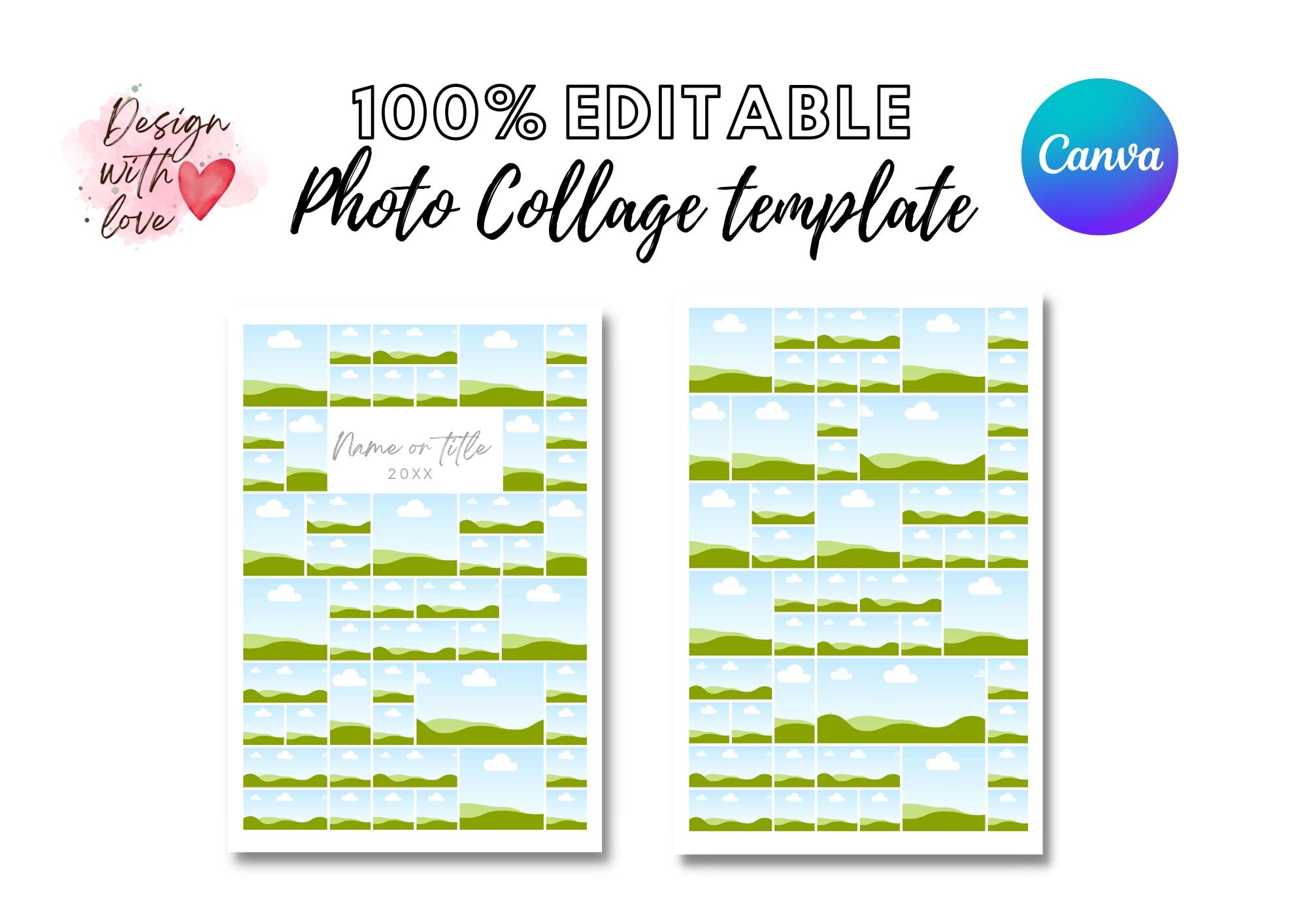 24x36-photo-collage-canva-template-for-50-photos-etsy for Free Printable Picture Collage Template 24x36 Photo Collage Canva Template for 50 Photos - Etsy for Free Printable Picture Collage Template