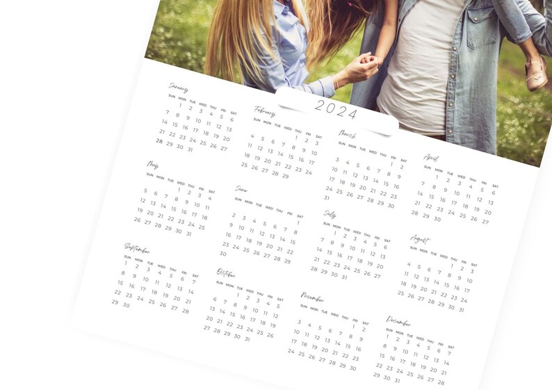 2024 Calendar Canva A4 Size Template 100 Editable Etsy Hong Kong