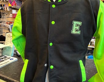 Personalised Kids Varsity Jacket, personalised initials and name