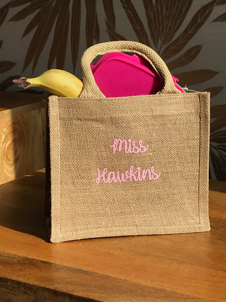 Personalised Tote Bag Hessian Bag Lunch Bag Small Bag Etsy UK