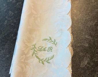 Custom Embroidered Napkins, Initials, Wedding and occasions