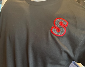 Custom Embroidered and printed T-shirt, Personalised Initial