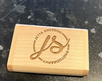Personalized Wooden USB Drive with Box: Custom Engraved Photo Keepsake