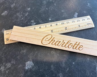 Engraved wooden ruler 15cm
