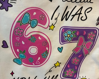 Custom Personalised printed Childrens T shirt, birthday gift