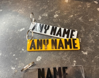 Personalized Number Plate Keyring, Custom Acrylic Car Tag
