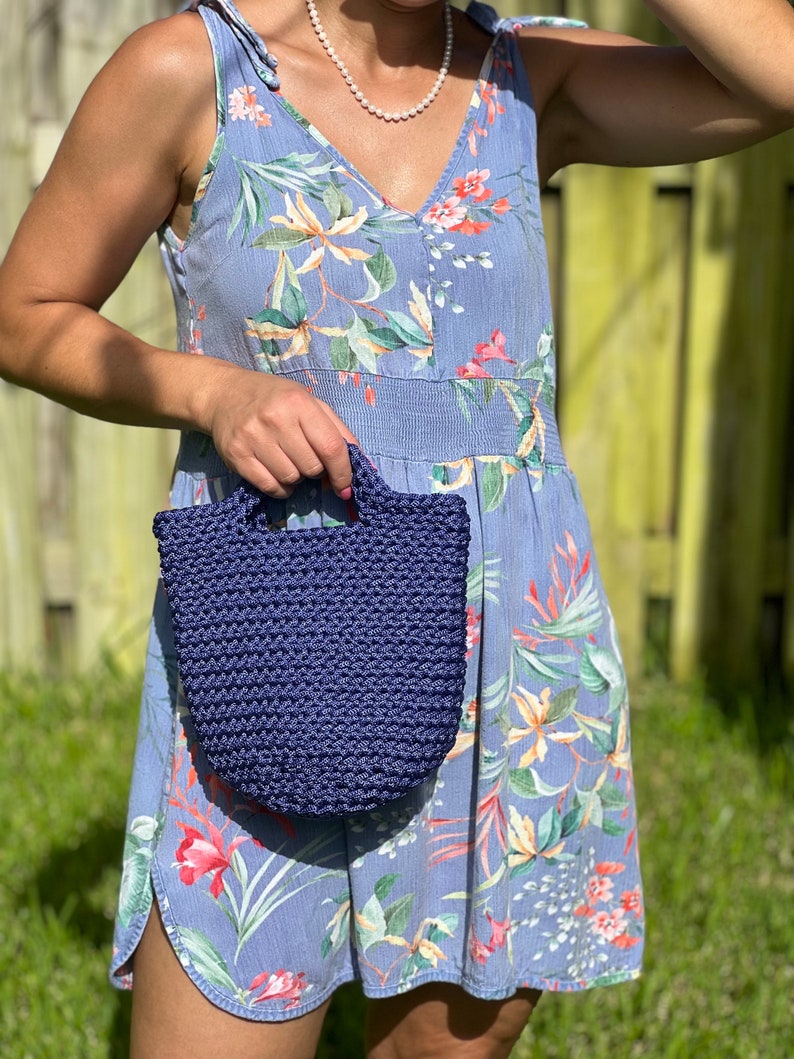 Crochet Tote Bag/Crochet Handbag image 3