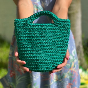 Crochet Tote Bag/Crochet Handbag 6st Color Green
