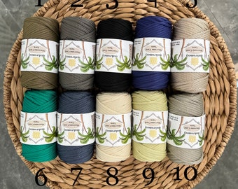 Polyester macrame cord 4 mm, Macrame Yarn, Polyester yarn,Polyester cord,Handmade crochet bag,Macrame bag