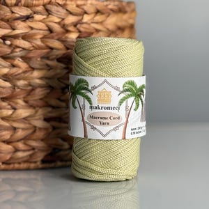 Mint Polyester Macrame Cord: 4mm, 200gr for Crochet Bags