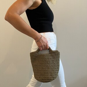 Crochet Tote Bag/Crochet Handbag 1st Color Khaki