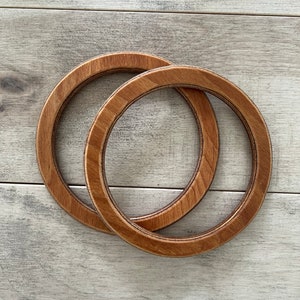 Circular Wooden Handle Bag.Natural Beech Wood Ring.Bag Handle Circular Wooden Bag Handle.Handicraft Material.1 pair.Macrame Bag.Bag Material