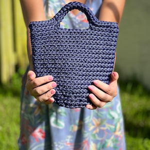 Crochet Tote Bag/Crochet Handbag 4st Color Navy
