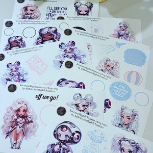 Collection d'autocollants Astro Cuties - Feuilles de journal quotidien