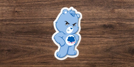 Care Bears Grumpy Bear Vintage Cartoon Vinyl Decal Sticker 4 Pack of 3" 