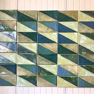 KLAAR VOOR VERZENDING, handgemaakte keramische tegels, backspash, set tegels, rechthoekige tegels, backsplash keuken