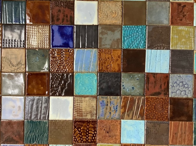 Tile Set Colorful Mixture, Handmade Ceramic Tiles, Color Tiles ...