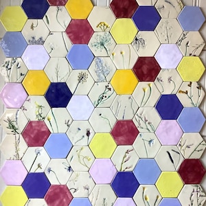 hexagon ceramic tiles,handmade ceramic tiles,wall tiles,handicraft tiles for the kitchen,handmade tiles,bathroom tilestiles with plants,