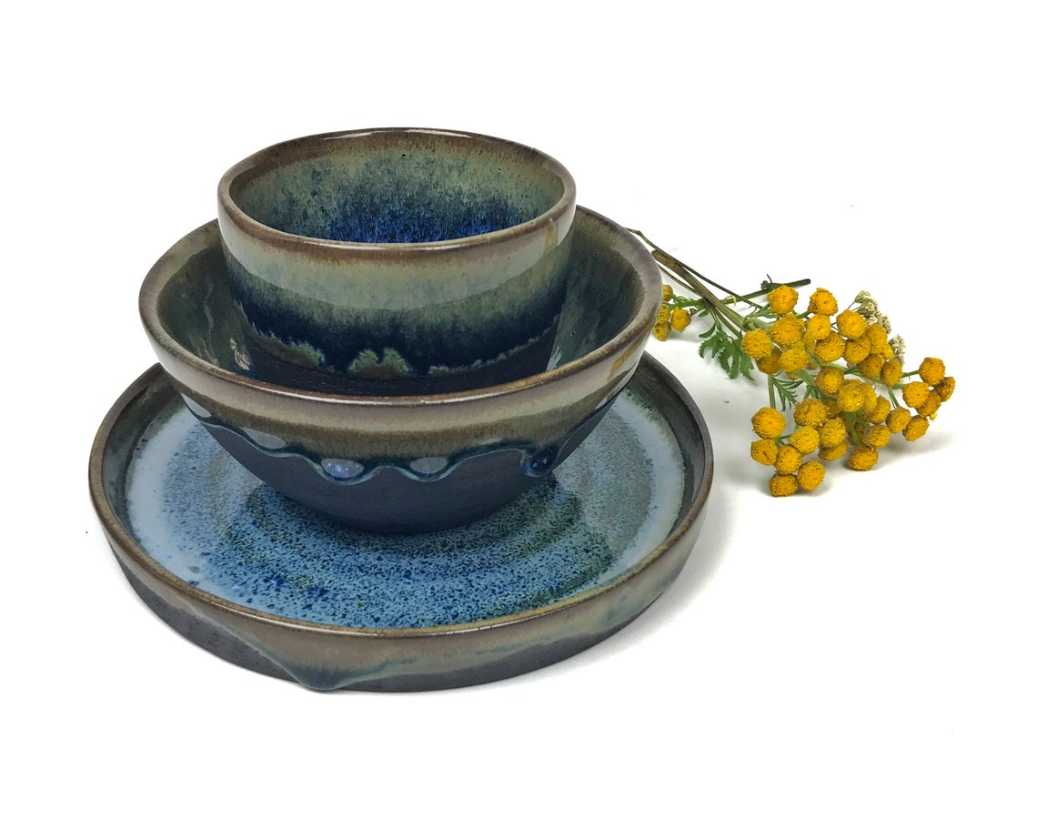 Handmade ceramic set coffee mug bowl plateoriginal Etsy