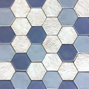 hexagon ceramic tiles &quot;Dawn&quot;,handmade ceramic tiles,wall tiles,handicraft tiles for the kitchen,handmade tiles,mosaic tiles,bathroom tiles