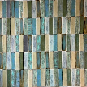 Klaar voor verzending! tegels, rechthoekige tegels, handgemaakte keramische tegels, mint handgemaakte tegels, keramische tegels, keramische decors