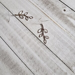 Sterling Silver Leaf Branch Earrings