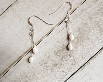 Freshwater Pearl and Sterling Silver Earrings