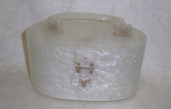White Lucite Purse 1940's