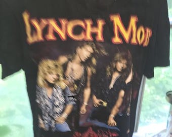 Vtg 90s George Lynch T-shirt Black L Dokken Lynch Mob Heavy Metal