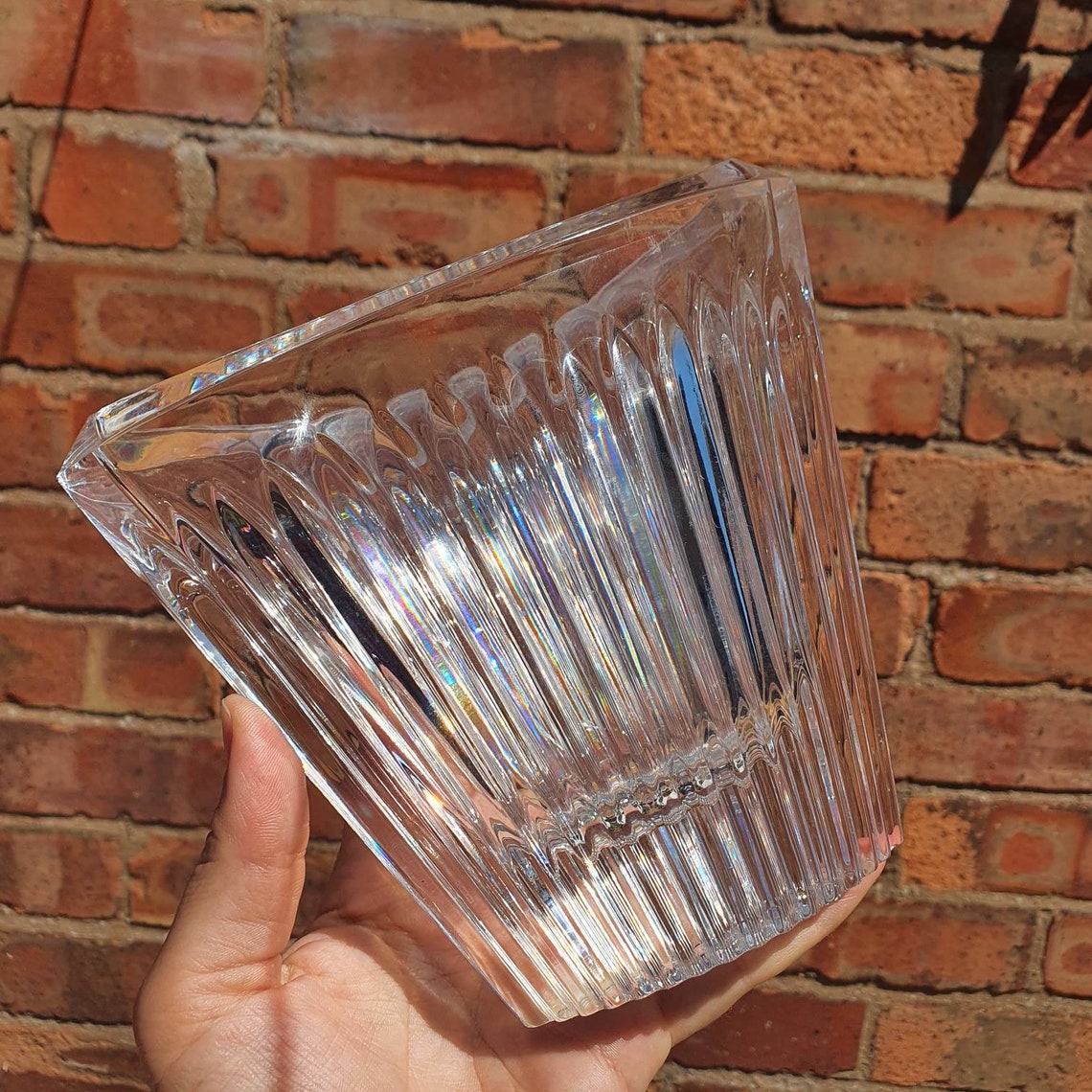 Elegant Vintage Crystal Glass Vase Rainbow Prism Sun Etsy