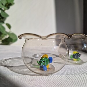 Vintage Mid-Century Novelty Glass Fish Bowls Decorative Kitsch Sculpture image 4