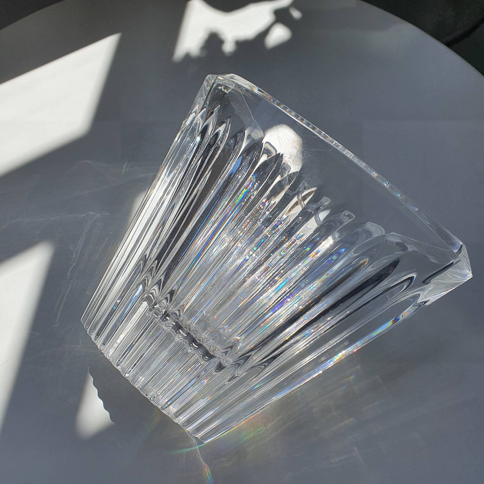 Elegant Vintage Crystal Glass Vase Rainbow Prism Sun Etsy