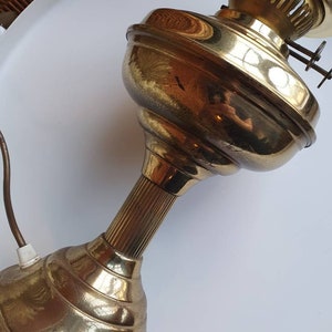 Large Vintage Midcentury Retro Bohemian converted oil lamp image 4